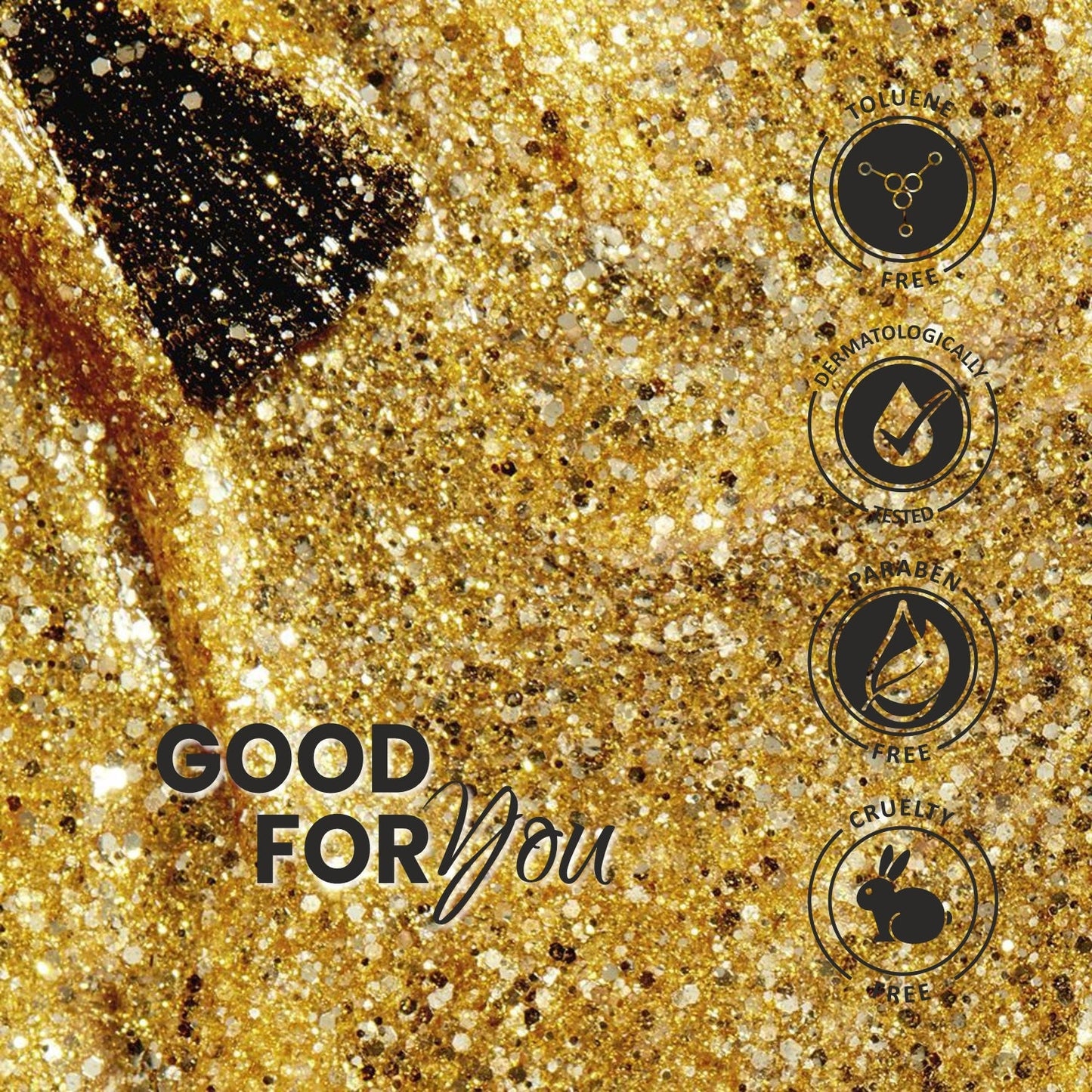 Premium Glitter Nail Polish - 221 Disco Gold