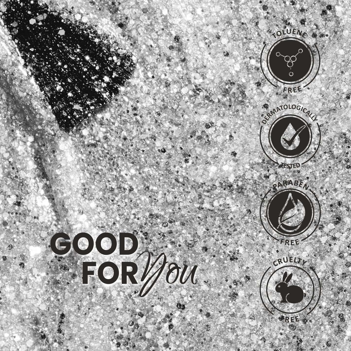 Premium Glitter Nail Polish - 222 Silk Silver