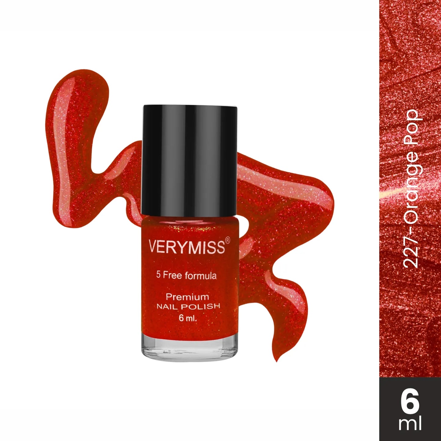 Premium Shimmer Nail Polish - 227 Orange Pop
