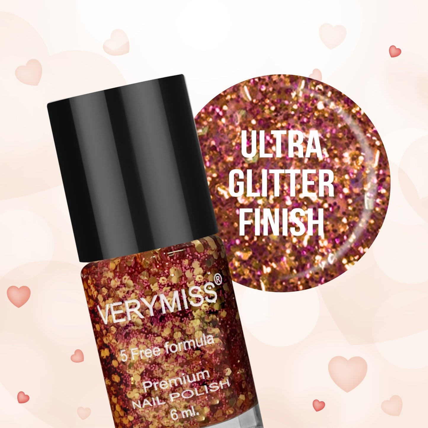 Premium Glitter Nail Polish - 228 Pink Glamour