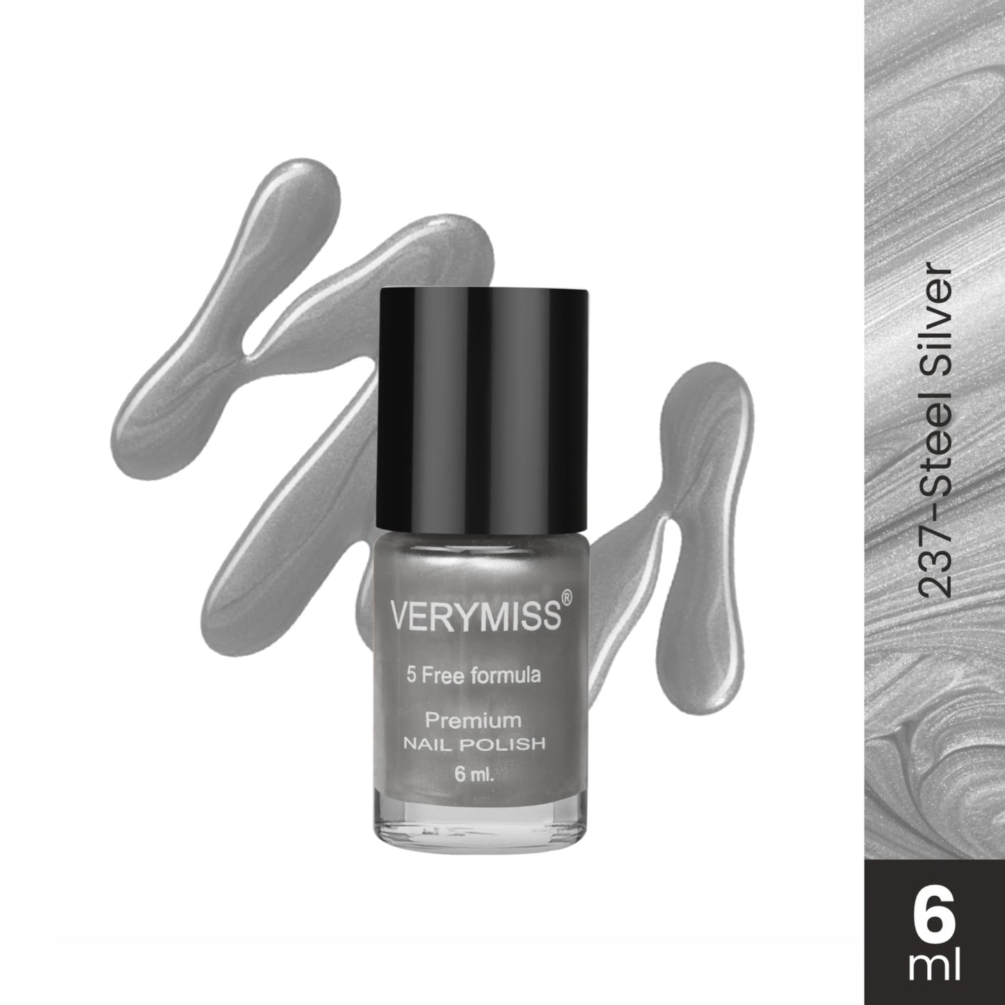Premium Pearl Nail Polish - 237 Steel Silver