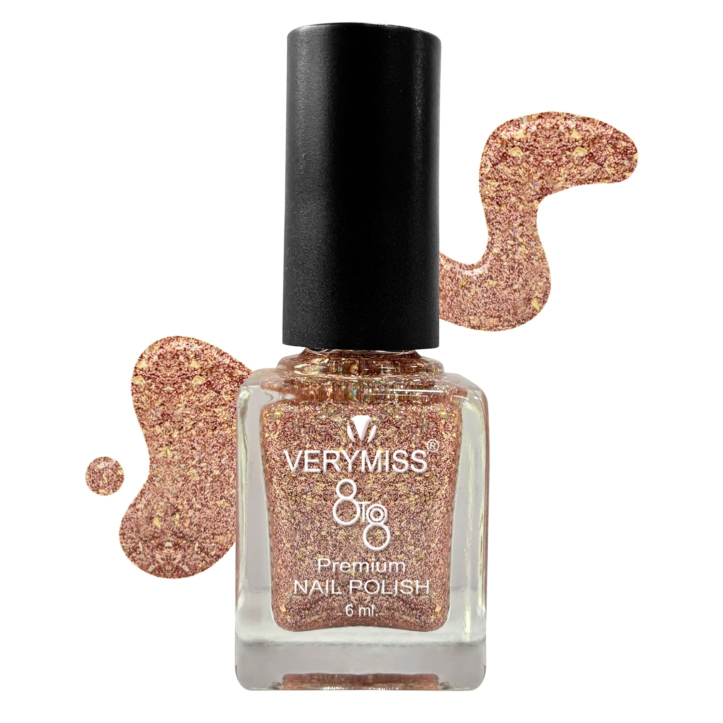 Premium Nail Polish - 167 Rose Gold Sparkles
