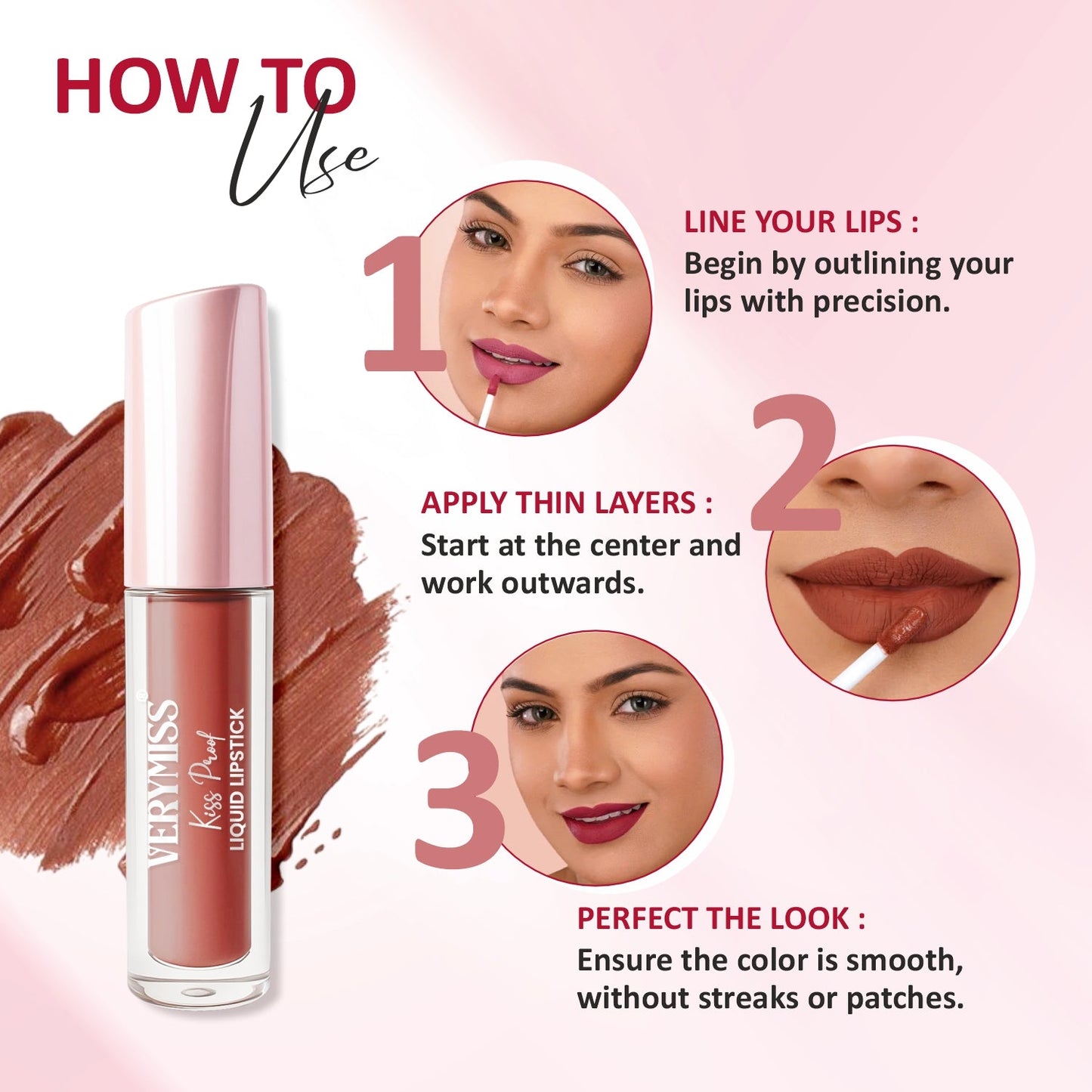 Kiss Proof Liquid Lipstick 1.6 ml I Rich, luxurious formula I Lightweight I long-wearing I 06 Light Coral