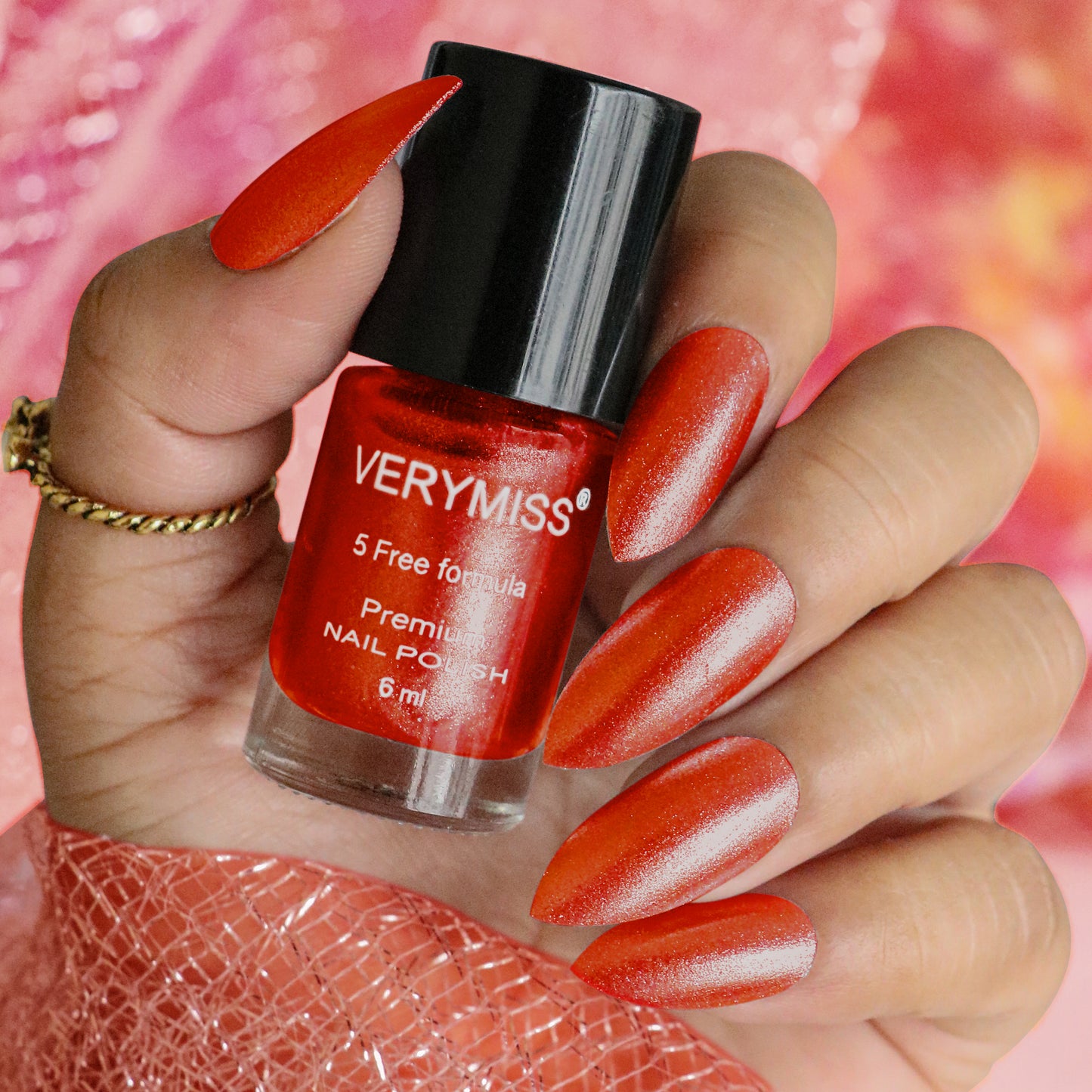 Premium Shimmer Nail Polish - 227 Orange Pop