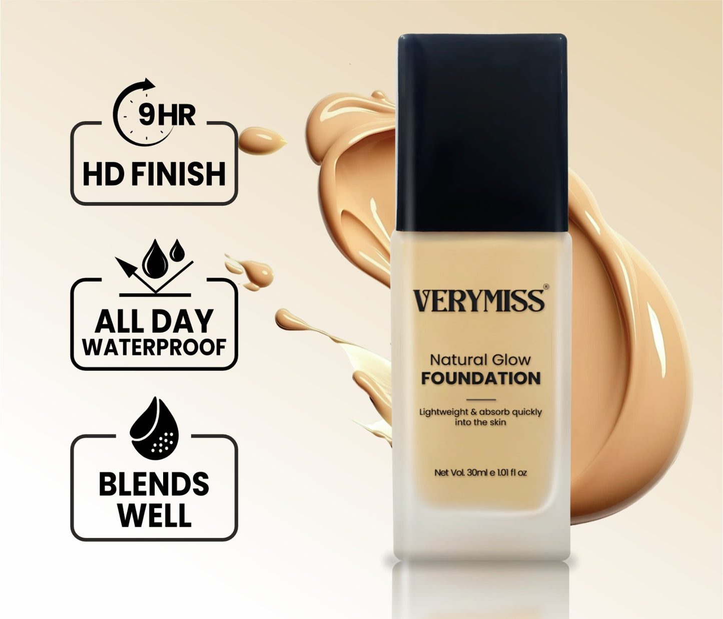 Natural Glow Daily Wear Foundation - 02 Light Beige - Light Skin