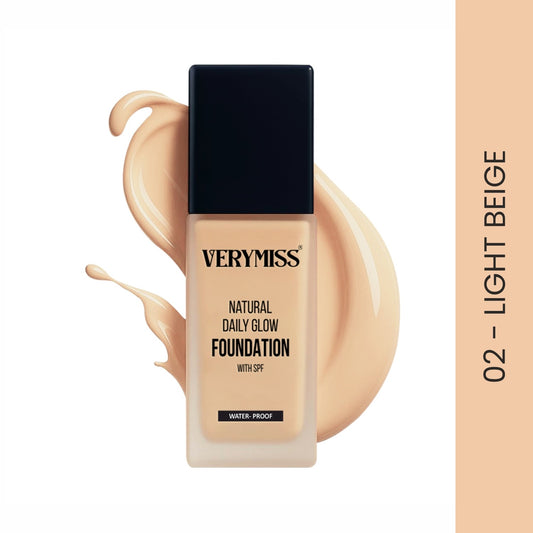 Natural Glow Daily Wear Foundation - 02 Light Beige - Light Skin
