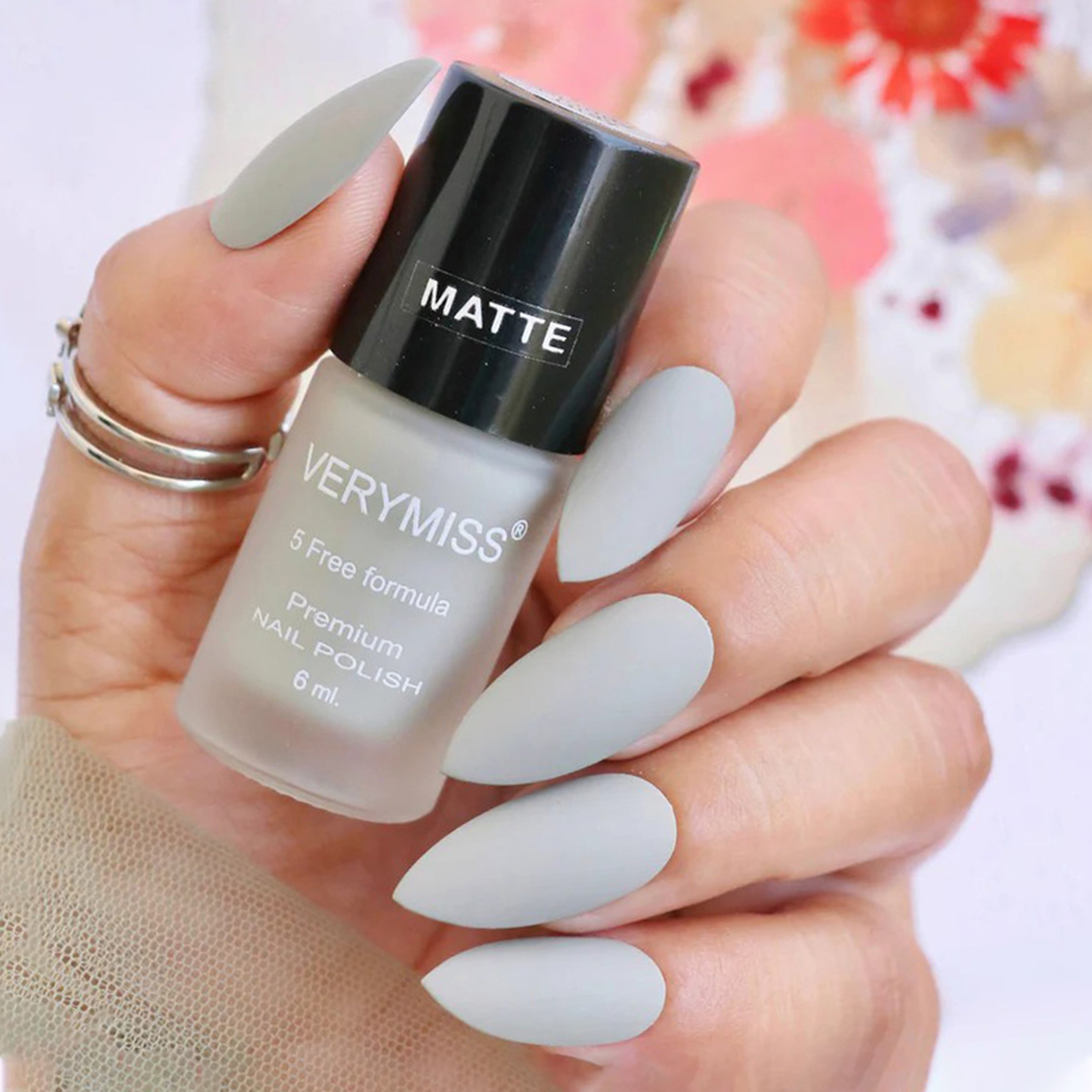 Overcast Nails': The Gray, Moodier Version Of The Blueberry Milk Mani