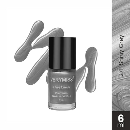 Premium Shimmer Nail Polish - 271 Shiny Grey