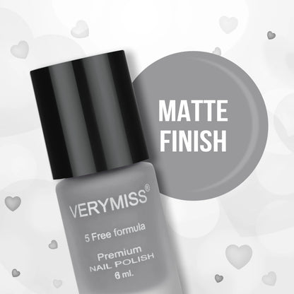 Premium Matte Nail Polish - 254 Cloudy Gray