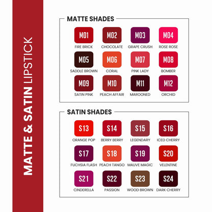 Matte & Satin Lipstick - M01 Fire Brick