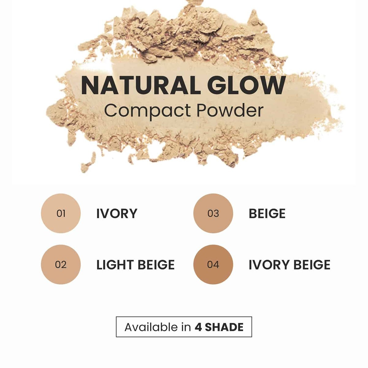 Verymiss Natural Glow Compact Powder 9 g I Vitamin E I SPF-Enriched I lightweight I 03 Beige