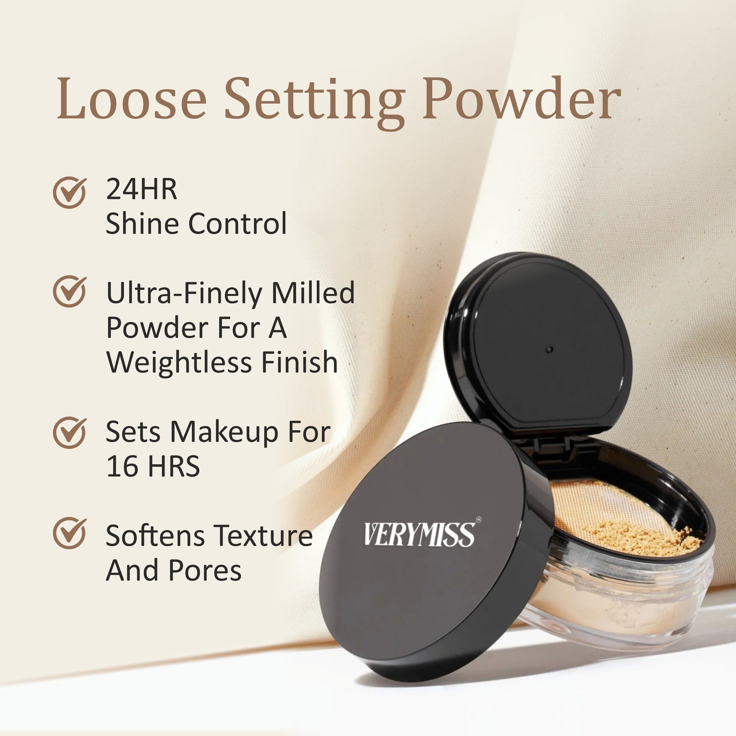 Verymiss Loose Setting Powder for Face | Flawless Matte Finish | Sweat Proof & Oil Control | Makeup Setting Powder for All Skin Types | Long Lasting