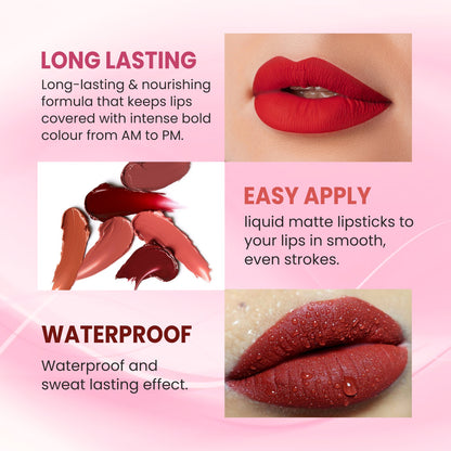 Ultra Velvet Matte Liquid Lipstick 2.6 ml I Waterproof & Smudge Proof I Cruelty free I One Swipe Application I 215 Wine Berry
