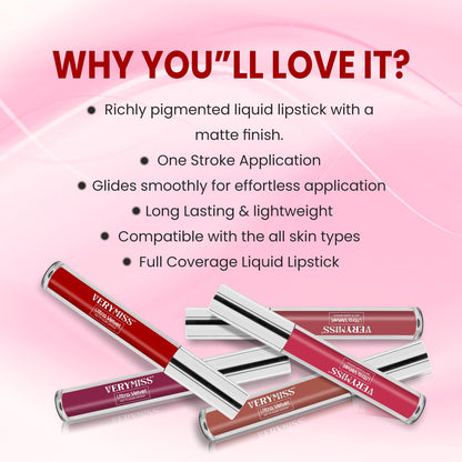 Ultra Velvet Matte Liquid Lipstick 2.6 ml I Waterproof & Smudge Proof I Cruelty free I One Swipe Application I 215 Wine Berry