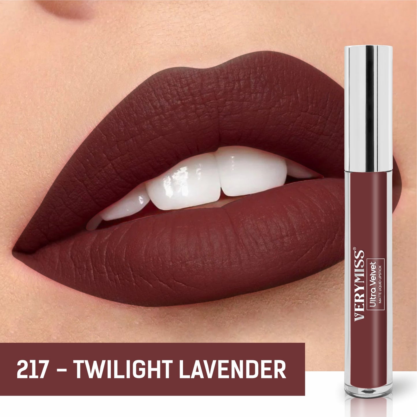 Ultra Velvet Matte Liquid Lipstick 2.6 ml I Waterproof & Smudge Proof I Cruelty free I One Swipe Application I 217 Twilight Lavender