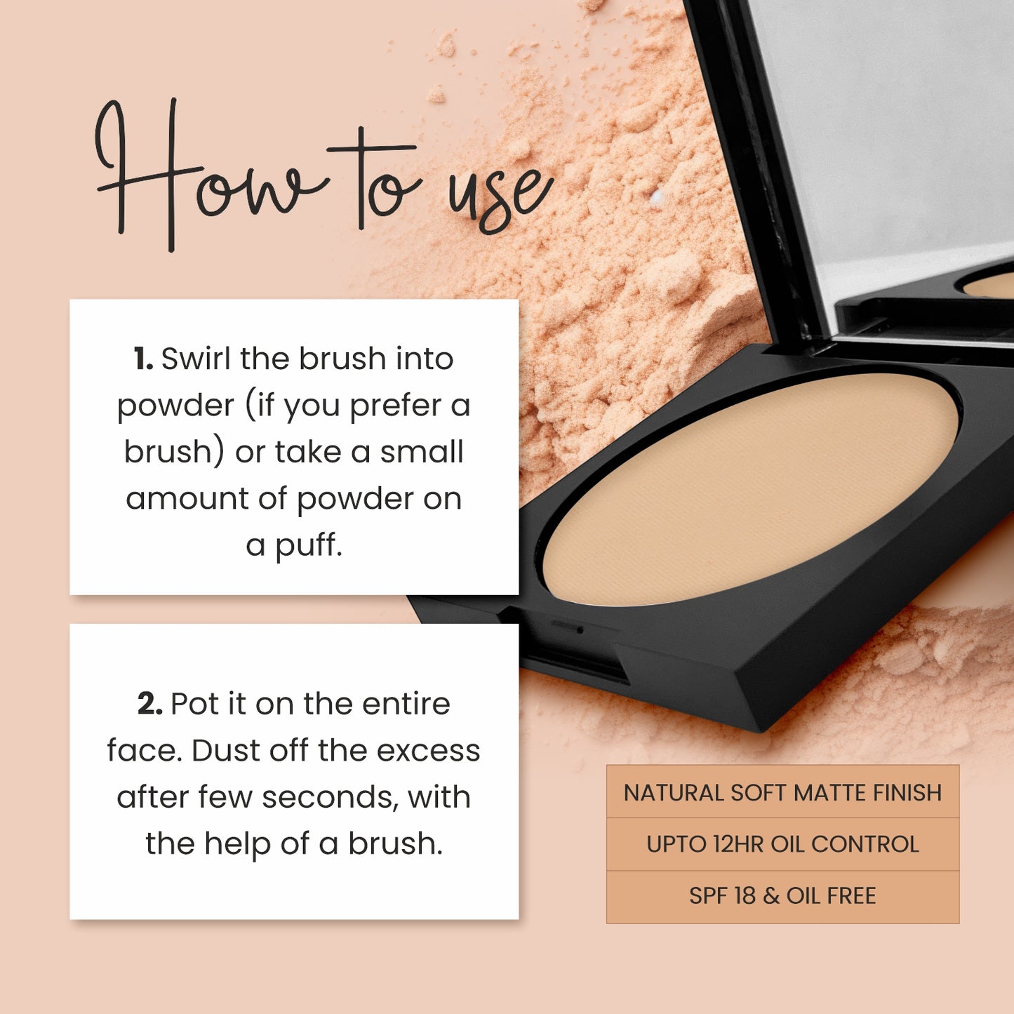 Verymiss Velvet Matte Finish Compact Powder 9 g I Comfortable for long-lasting I Non-oily matte finish I lightweight I 02 Light Beige