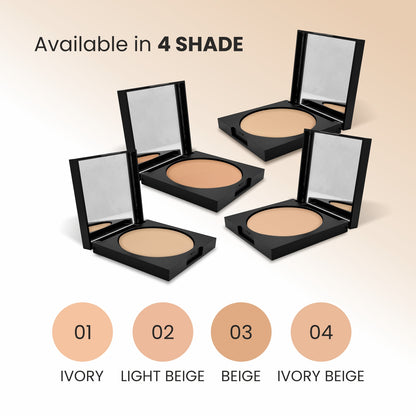 Verymiss Velvet Matte Finish Compact Powder 9 g I Comfortable for long-lasting I Non-oily matte finish I lightweight I 04 Ivory Beige