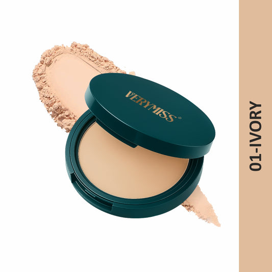 Verymiss 8 to 8 Weightless Super Stay Compact Powder 9 g I lightweight I Enriched with UV protection I Natural Finish I 01 Ivory I Qty 1