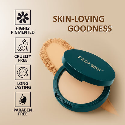 Verymiss 8 to 8 Weightless Super Stay Compact Powder 9 g I lightweight I Enriched with UV protection I Natural Finish I 01 Ivory I Qty 1