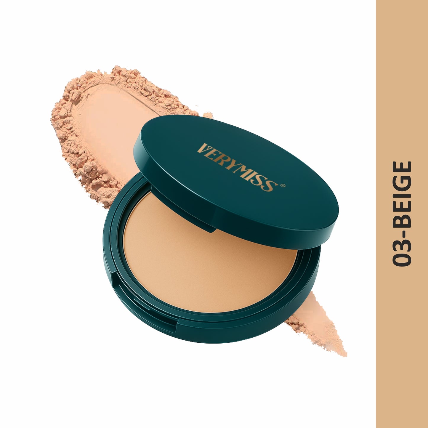 Verymiss 8 to 8 Weightless Super Stay Compact Powder 9 g I lightweight I Enriched with UV protection I Natural Finish I 03 Beige I Qty 1