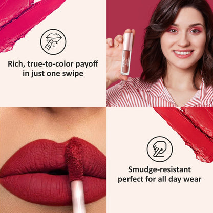 Kiss Proof Liquid Lipstick 1.6 ml I Rich, luxurious formula I Lightweight I long-wearing I 05 Rose Clay