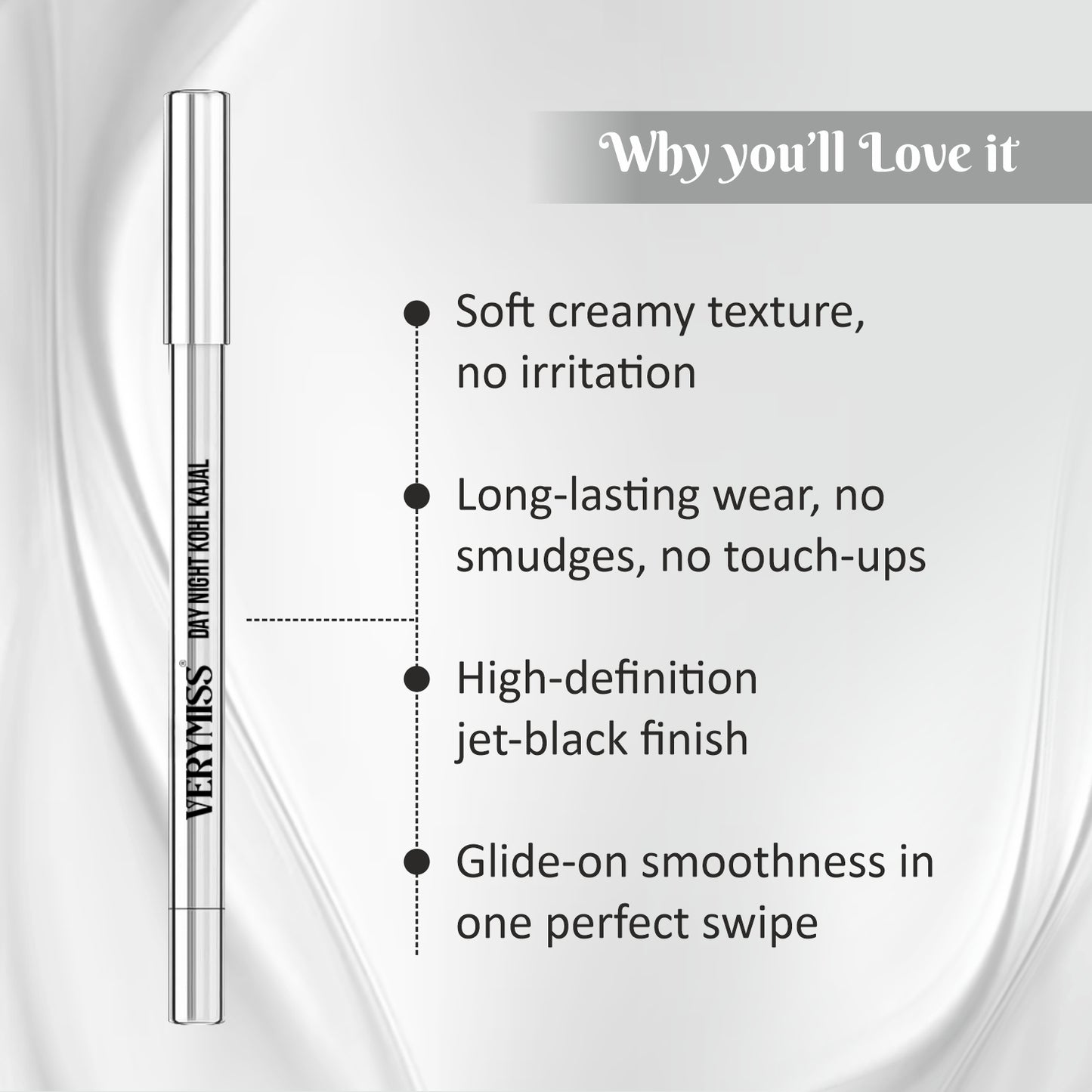 Verymiss Day Night Kohl Kajal with Sharpener 1.2 g - Black