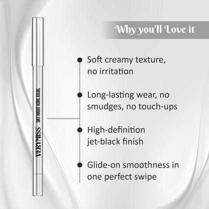 Verymiss Day Night Kohl Kajal with Sharpener 1.2 g - Black
