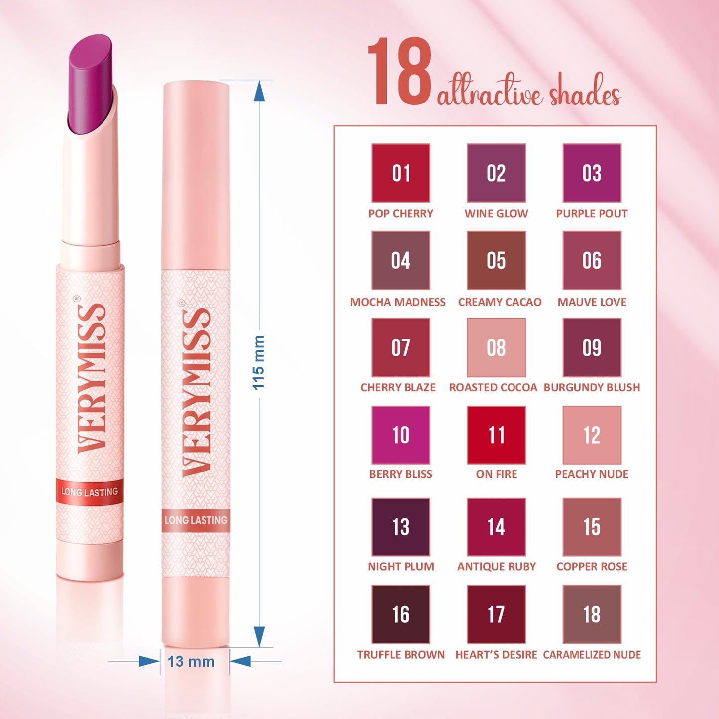 Verymiss Non Transfer Matte Lipstick 1.2 g - 01 Pop Cherry