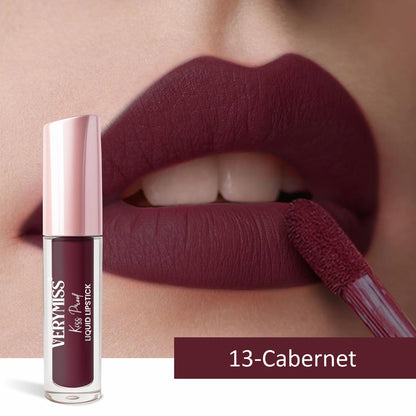 Kiss Proof Liquid Lipstick 1.6 ml I Rich, luxurious formula I Lightweight I long-wearing I 13 Cabernet