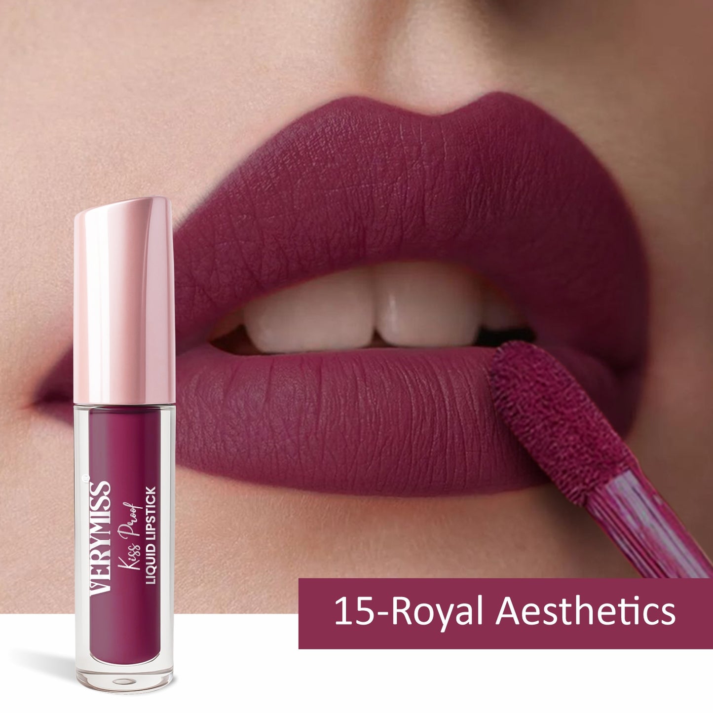 Kiss Proof Liquid Lipstick 1.6 ml I Rich, luxurious formula I Lightweight I long-wearing I 15 Royal Aesthetics