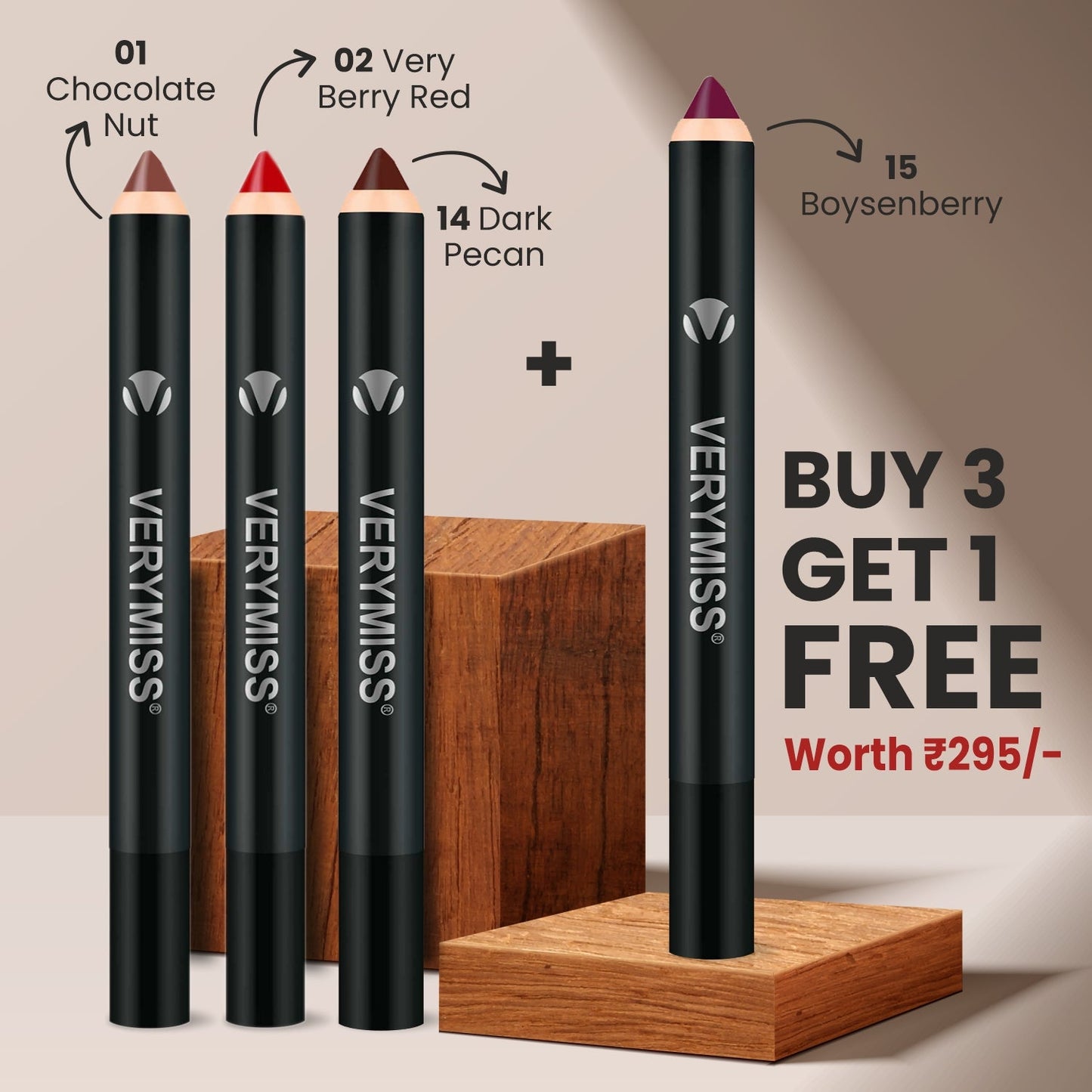 #1 Best Selling Matte Crayon Lipstick (Set of 3 + 1 FREE)