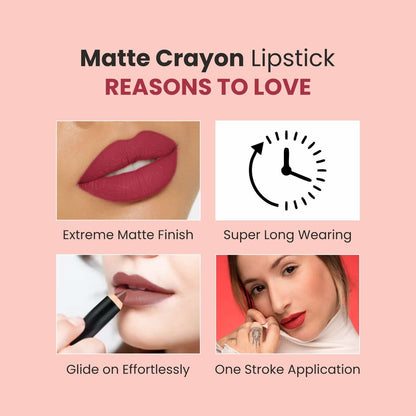 Matte Lip Crayon Lipstick - 13 Velvet Maroon