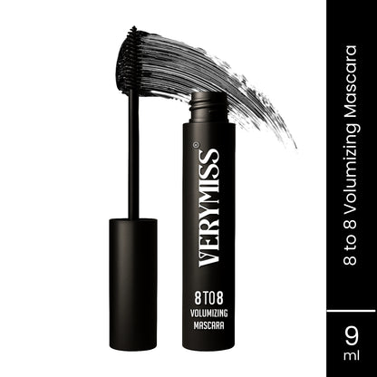 Verymiss 8 To 8 Volumizing Mascara 9 ml I lightweight I Long-lasting I Quick Drying I Black I Qty 1