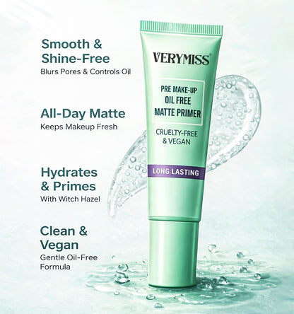 Verymiss Pre Make-Up Oil Free Matte Primer 10 ml I long-lasting I lightweight texture I Flawless, Even Finish