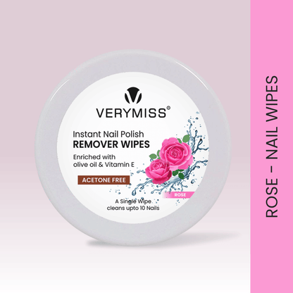 Instant Nail Polish Remover Wipes - 02 Rose