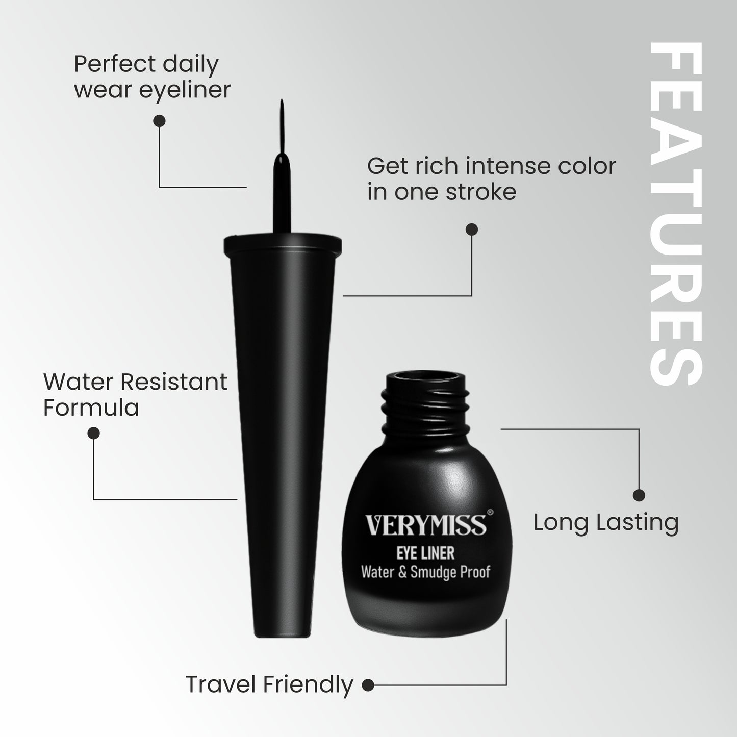 Verymiss Eyeliner Water & Smudge Proof 6.8 ml - Black