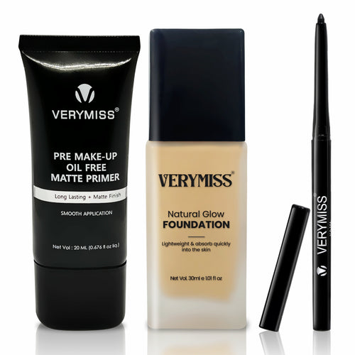 Natural Glow Foundation + Pore Mnimizer Primer & Intense Kajal