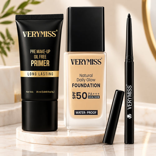 Natural Glow Foundation + Pore Mnimizer Primer & Intense Kajal