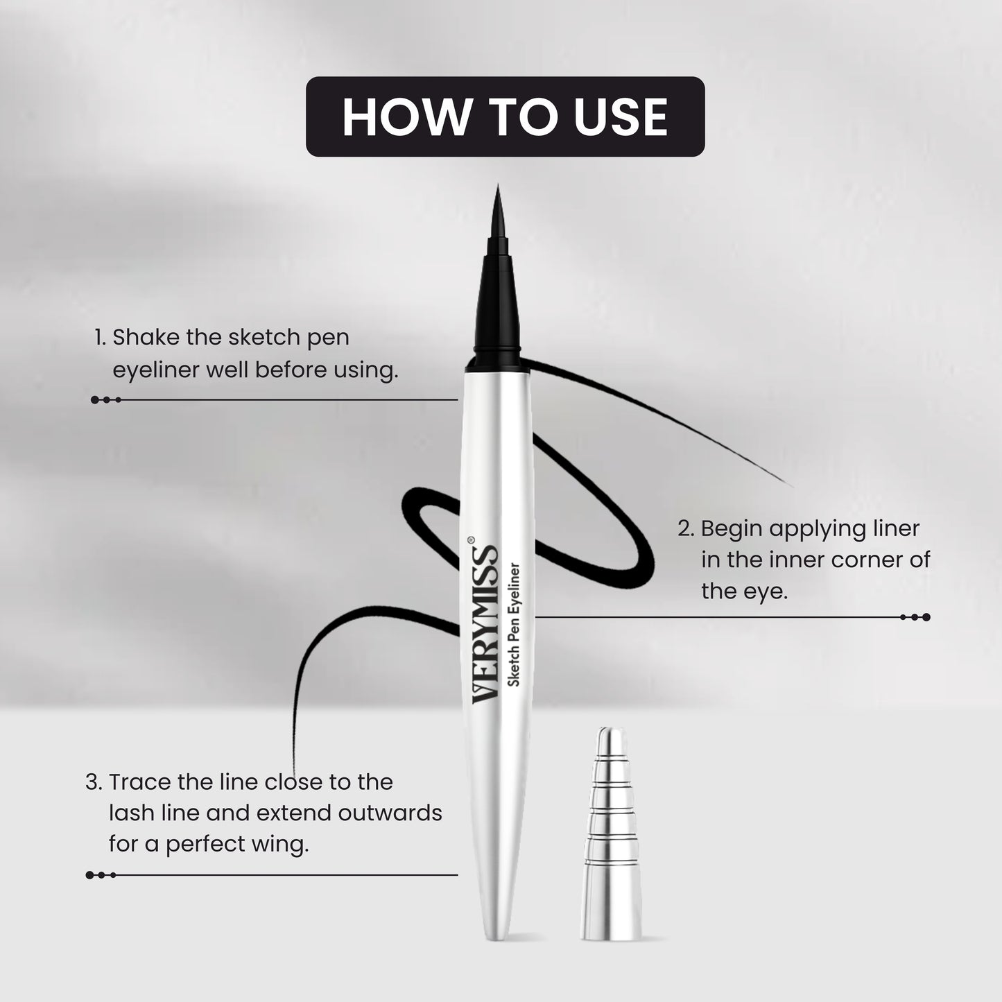 Verymiss Jet Black Sketch Pen Eyeliner 1 ml - Black