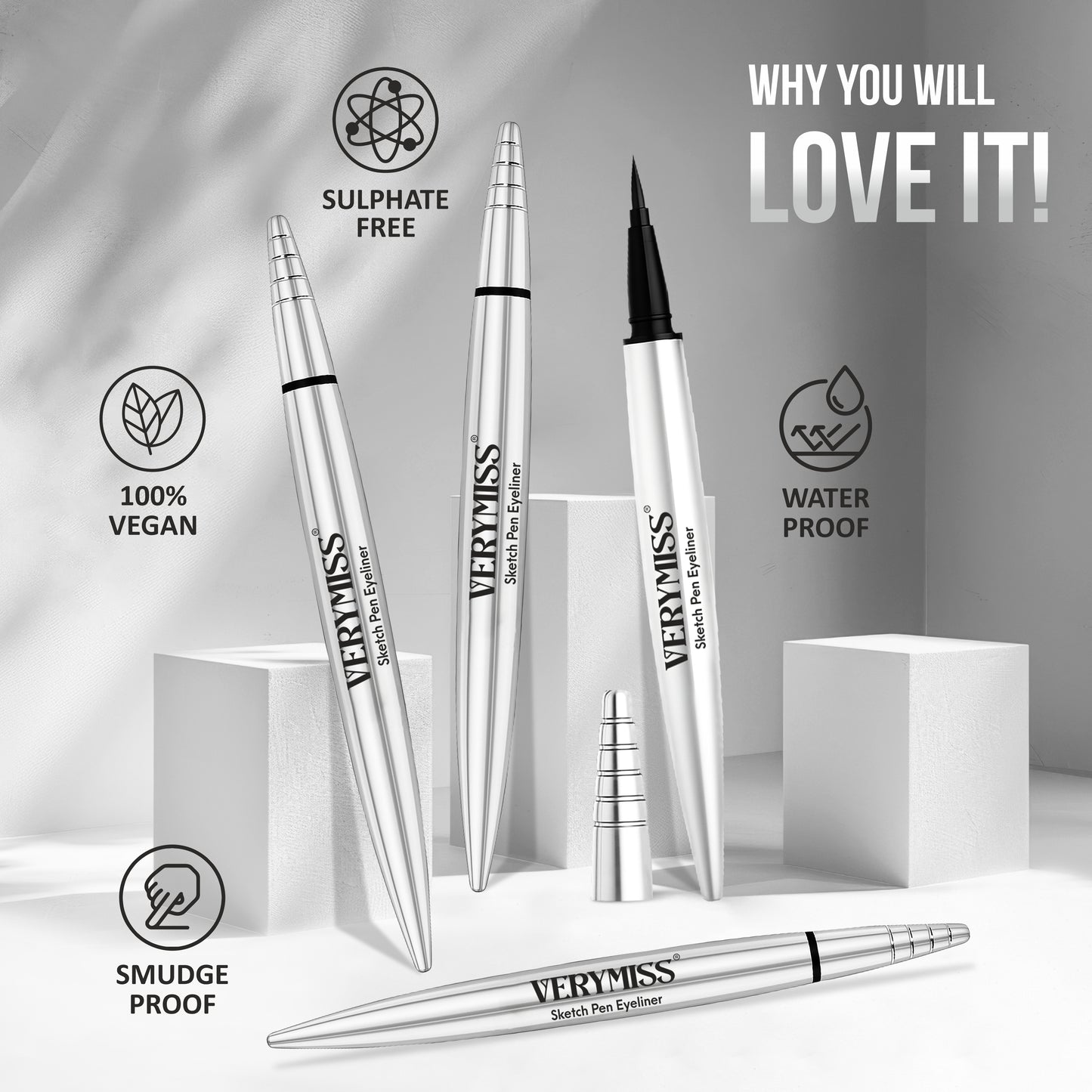 Verymiss Jet Black Sketch Pen Eyeliner 1 ml - Black